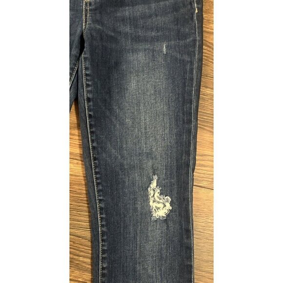 Kut From The Kloth Maternity Jeans Size 2 Skinny Dark Wash Blue Denim distressed - Picture 3 of 11
